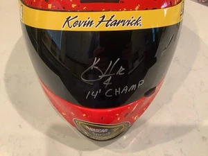 KEVIN HARVICK AUTOGRAPHED BUD 2014 CHAMPION FULL SIZE HELMET & AUTOGRAPHED CARD - Picture 1 of 19