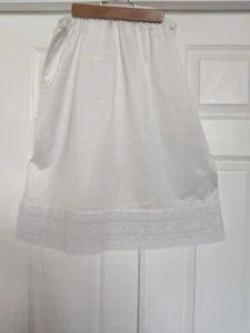 VTG WHITE SLIPERFECTION NYLON TRICOT ANTRON III HALF SLIP LACY TRIM PLUS SZ 1X - Picture 1 of 9