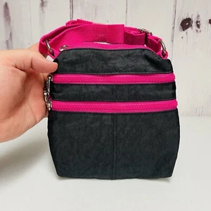 Joe Boxer Black Pink Ice Ice Baby Zipper Mini Cross Body Bag Small Purse - Picture 1 of 4