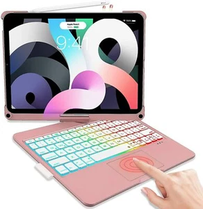 Funda con teclado táctil retroiluminada con rotación para Apple iPad Pro 11 iPad Air 5 4 10.9 - Imagen 1 de 35