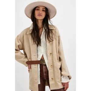 Nueva chaqueta de gamuza Free People Annalise We The Free in Shore Sand mediana - Imagen 1 de 15