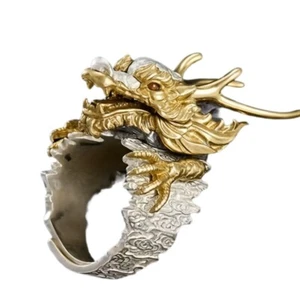 Golden Dragon Ring Adjustble for Fashion Enthusiasts Stylish Outfit Complement - Picture 1 of 8