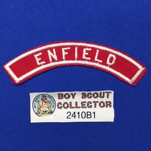 Boy Scout RWS Red White Half Community Strip Enfield Patch 2410B1 - Picture 1 of 2