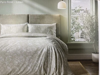 Juego de 3 fundas nórdicas CABBAGES & ROSES Paris rosa lino topo beige KING Foto 1 de 4