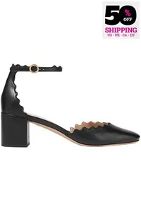 RRP€745 CHLOE Leather D'Orsay Pumps US10.5 UK7.5 EU40.5 Black Made in Italy - Picture 1 of 9