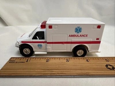 5” Pull Back DieCast Metal Ambulance Working Vehicle’s Rear Doors Open - Image 1 of 4