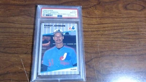 RANDY JOHNSON PSA 8 MINT 1989 Fleer #381 Marlboro Ad Completely Blacked Out - Picture 1 of 3