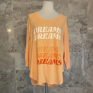 NWT Wildfox Apricot Wash Dreams Haley Raglan Tee M - Picture 1 of 5