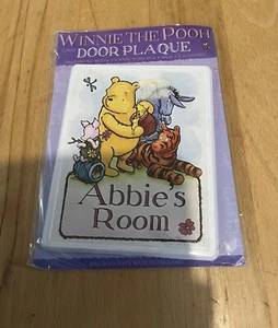 BRAND NEW Winnie the Pooh Door Plaque Abbie’s Room - Picture 1 of 1