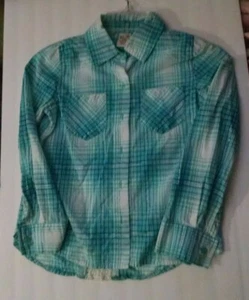 Arizona Jeans Girls Size 7/8 Long Sleeve Shirt Button Up Plaid Great for School - Picture 1 of 5