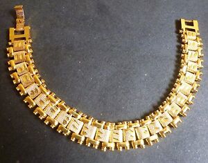  INDIAN Gold Plated Men / Boys Bracelet Fashion Jewellery Set Bollywood 7'' 