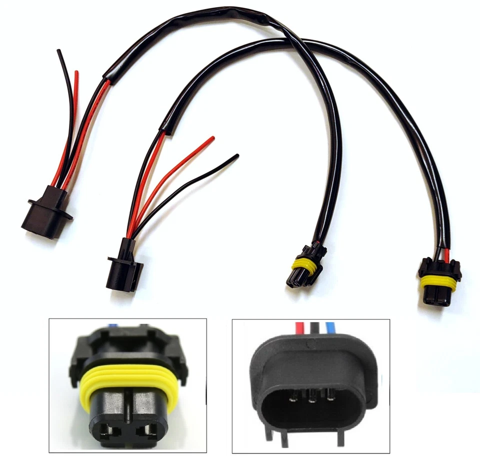 HID Kit Extension Wire 9008 H13 Two Harness Head Light Bulb Replacement Adapter - Image 1 of 4