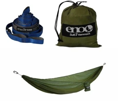 Christmas Gift Set Eno Sub7 Hammock + Atlas Chroma Suspension Tree Straps Blue - Image 1 of 4