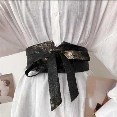 Mujer Obi Cinturón Simple Ancho Retro Cintura Moda Foto 1 de 4