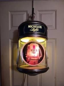 Michelob American Heritage Hanging Medallion Sign Beer Bar Light Vtg. - Picture 1 of 18