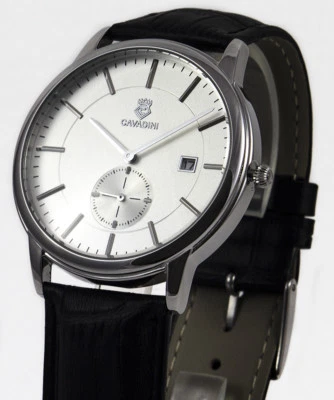 Cavadini Watch Stainless Steel 1 21/32in Small Second Silver CV-4304 Classic - Image 1 of 3
