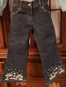 NWT Gymboree Park City Luxe Jeans With Winter Scenes Size 4 - Picture 1 of 5