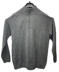 Tricots St Raphael Herren Small Langarm Pullover 1/4 Zip Sweater Grau It/23 - Bild 1 von 7