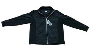 Chaqueta de golf Callaway cremallera completa UPF negra para hombre talla grande caviar negra polar - Imagen 1 de 5