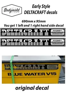 DELTACRAFT Boat Decals/Stickers. Older classic style/Reproduction Faux Chrome - Picture 1 of 1