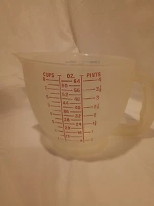 Vintage Tupperware Mix N Store 8 Cup 2Qt Measuring Bowl Pitcher No Lid 500 Clear - Picture 1 of 5