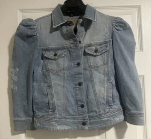 Retrofete Women ADA Denim Puff Sleeve Jacket Size XS - Picture 1 of 8