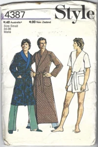 STYLE Sewing Pattern 4387, Vintage Robe in 3 Lengths, Men's 34 - 36, Uncut FF - Picture 1 of 2