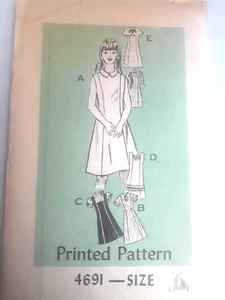 Dress Princess A Line Girls 6 Sewing Pattern 4691 Mail Order VTG UC Sleeveless - Picture 1 of 6