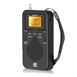 Portable Radio  AM FM Weather Radio  Radio LCD Screen Digital Alarm Clock3514