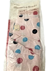 Original The Glamortop Scarf Head Band Wrap Vintage 1950s Pink Polka Dots Ostel - Picture 1 of 4
