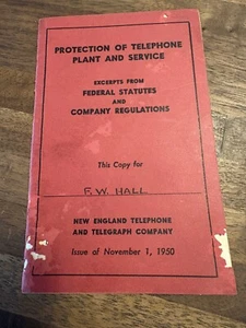 1950s New England Telephone & Telegraph Employee Booklet Espionage Sabotage - Picture 1 of 8