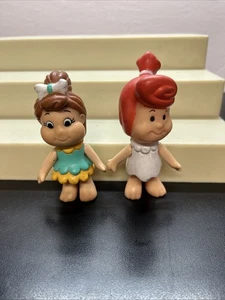 Vintage Flintstones Kids Pebbles Wilma 3,5" figure posabili Coleco 1986 W4 - Foto 1 di 2