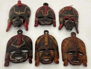 Afrikanische Stammesmasken handgefertigte exotische Hölzer 6er Set Wow! - Bild 1 von 5