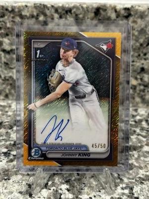 2024 Bowman Draft Chrome Johnny King Gold Shimmer Auto /50 - Image 1 of 2