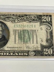 VF 1934 C $20 Federal Reserve Note - Fr# 2057-E (Richmond, VA) w/ Mylar Sleeve - Picture 1 of 3