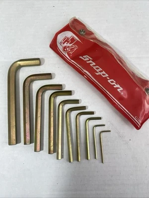 Snap-On 10 Piece Allen Wrench Set Metric Hex Key C15B 12mm - 2mm (missing 11mm) - Image 1 of 4