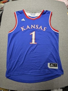 Adidas Kansas Jayhawks Maglia Uomo L Blu Rosso Bianco #1 Rock Chalk Basket - Foto 1 di 11