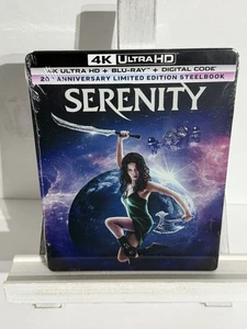 SERENITY 20TH ANNIVERSARY STEELBOOK 4K UHD + BLU-RAY + DIGITAL NEW Ships In Box - Picture 1 of 3