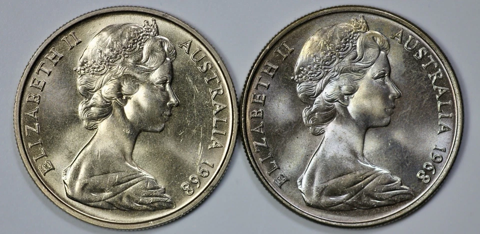 1968 Australia 10c GEM Brilliant UNC Lot of 2 Ten Cents - Image 1 of 3