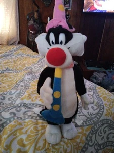 Looney Tunes NANCO Warner Bros Party Hat SYLVESTER Cat Plush birthday kitty 20". - Picture 1 of 5