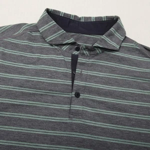 Lululemon Poloshirt Herren klein grau grün gestreift sportlich Golf Freizeit - Bild 1 von 9