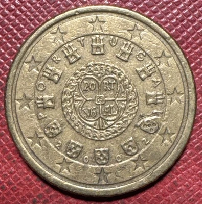 Portugal 2002 aluminio-bronce 50 céntimos de euro. KM# 745 Foto 1 de 2