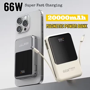 66W Magnetic Power Bank 30000mAh Wireless Fast Charger w/ Cables for iPhone - Picture 1 of 10