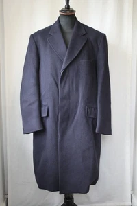 Vtg Burton Navy blue Crombie wool overcoat sz large winter warm mod revival coat - Picture 1 of 17