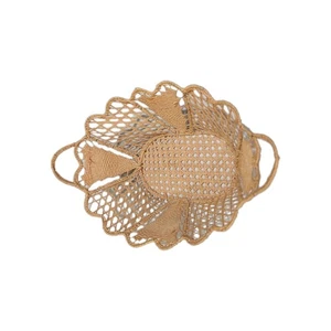 Vtg Woven Basket Wicker Grass Lacy Boho Cottagecore Country Farmhouse Shabby - Picture 1 of 9