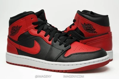 AIR JORDAN 1 I RETRO MEDIO NUEVO TALLA 9 PROHIBIDO NEGRO ROJO BLANCO 554724-074 Foto 1 de 4