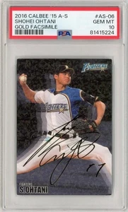 Shohei Ohtani 2016 Calbee '15 All Stars #AS-06 Gold Facsimile Holo PSA 10 - Picture 1 of 2