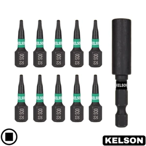 10 brocas de destornillador de impacto cuadradas de 25 mm SQ0 #0 con soporte de broca de 60 mm 1/4" KELSON - Imagen 1 de 5