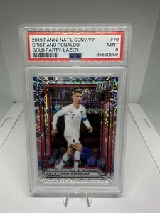 2019 PANINI NATL CONV VIP - Cristiano Ronaldo -GOLD PARTY-LAZER- SSP- PSA 9 - Picture 1 of 3