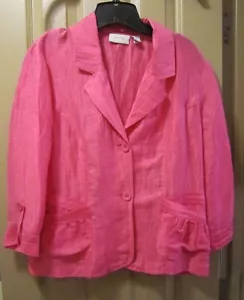 GR. 1 (8) CHICO'S DAMEN HELLROSA FUSCIA SCHIMMER LEICHTE JACKE BLAZER GEBRAUCHT, IN EINWANDFREIEM ZUSTAND - Bild 1 von 10